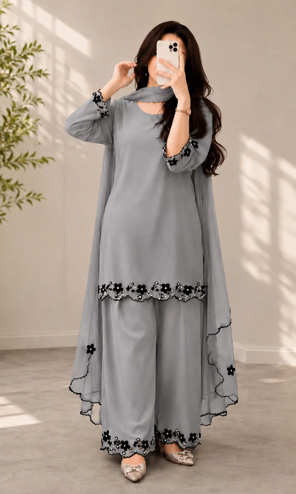 Bunaai - Summer-3PC Lawn Embroidered Suit - kp1251