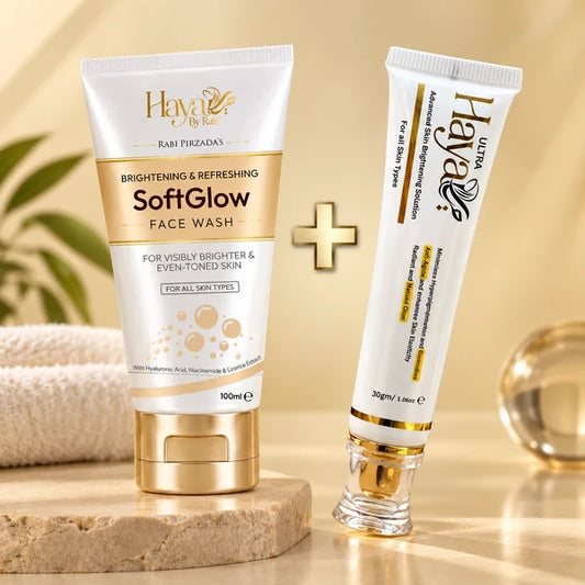 SoftGlow Face Wash + Haya Beauty Cream (Ultra) Bundle - Complete Skincare Duo
